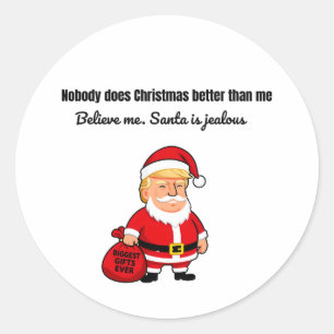 Sticker Rond Nobody Does Christmas Better Than Me – Funny Trump