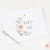 Sticker Rond Noce Fleurs Sauvages (Enveloppe)