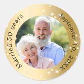 Sticker Rond Noces de diamant 50 ans de mariage (Devant)