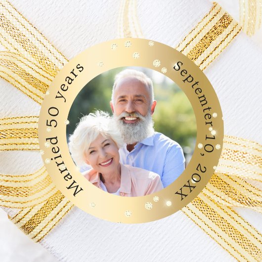 Sticker Rond Noces de diamant 50 ans de mariage