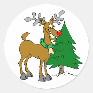 Sticker Rond Nochebuena lista del reno