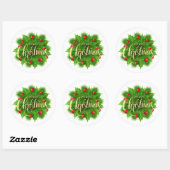 Sticker Rond Noël (Feuille)