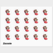 Sticker Rond Noël (Feuille)