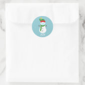 Sticker Rond Noël 2020 Masque Visage Snowman Quarantine (Sac)