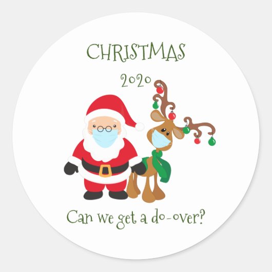 Sticker Rond Noël 2020 Pouvons-nous obtenir un Do Over (Devant)