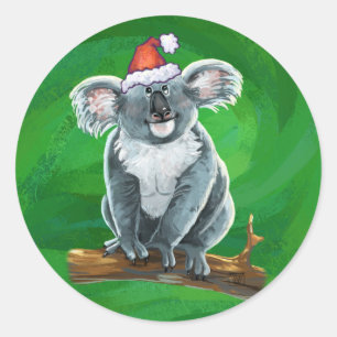 Sticker Rond Noël à Koala Bear