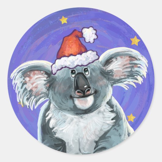 Sticker Rond Noël à Koala Bear (Devant)