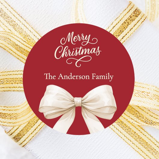 Sticker Rond Noël à la crème arc rouge