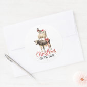 Sticker Rond Noël à la ferme Barnyard animal (Enveloppe)