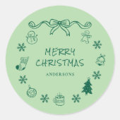 Sticker Rond Noël à la main de Whimsical (Devant)