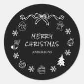 Sticker Rond Noël à la main de Whimsical (Devant)