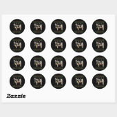 Sticker Rond Noël à la vache (Feuille)