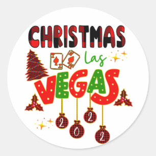 Sticker Rond Noël à Las Vegas Group Correspondance typographiqu