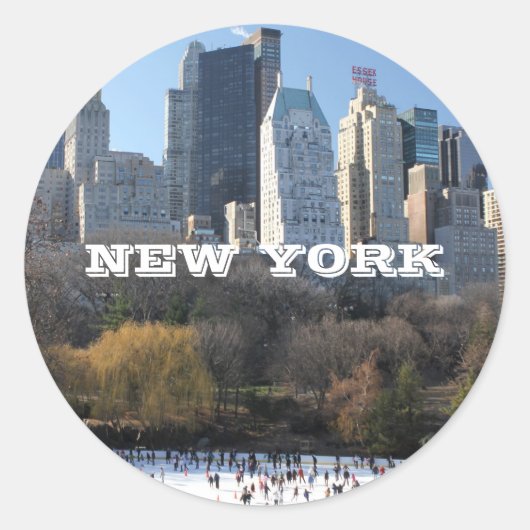 STICKER ROND NOËL À NEW YORK (Devant)