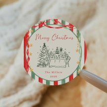 Noël à rayures vintage avec noeud
