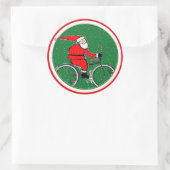 Sticker Rond Noël à vélo (Sac)