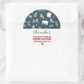 Sticker Rond Noël Animaux d'hiver Motif rustique bougie (Sac)