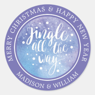 Sticker Rond Noël   Aquarelle - Jingle All Way Cote
