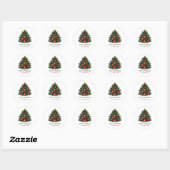 Sticker Rond Noël Arbre Joyeux Noël (Feuille)