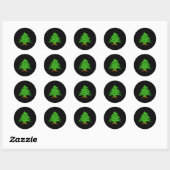 Sticker Rond Noël Arbre Libanais Liban Drapeau Ced de Noël (Feuille)