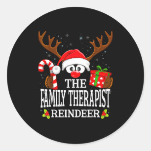 Sticker Rond Noël Assorti à la Famille Therast Renne Fam