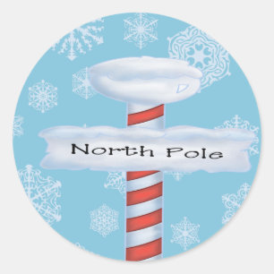 Sticker Rond Noël au Pôle Nord