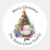 Sticker Rond Noël aux oeufs du Père Noël (Devant)