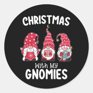 Sticker Rond Noël Avec Mes Gnomies Gnomes