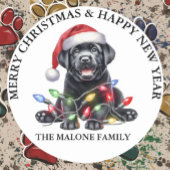 Sticker Rond Noël avec Notre Labrador!