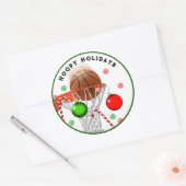 Sticker Rond Noël Basket-ball (Enveloppe)