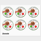 Sticker Rond Noël Basket-ball (Feuille)