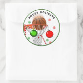 Sticker Rond Noël Basket-ball (Sac)