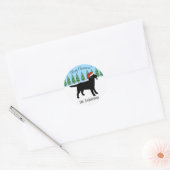 Sticker Rond Noël Black Labrador Santa Hat (Enveloppe)