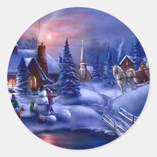 Sticker Rond Noël blanc (Devant)