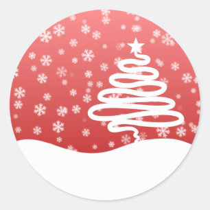 Sticker Rond Noël blanc