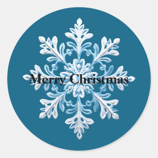 Sticker Rond Noël blanc bleu (Devant)