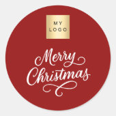 Sticker Rond Noël blanc rouge (Devant)