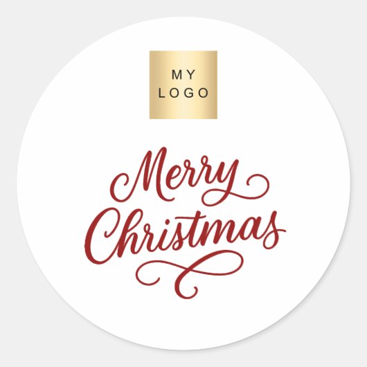 Sticker Rond Noël blanc rouge (Devant)