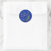 Sticker Rond Noël bleu (Sac)