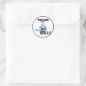 Sticker Rond Noël bleu Cutie rétro (Sac)