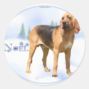 Sticker Rond Noel Bloodhound