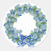 Sticker Rond Noël Blue Wreath Chinoiserie Ginger Jar Jars (Devant)