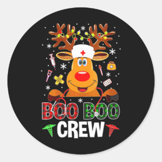 Sticker Rond Noël Boo Boo Équipement Reindeer Infirmière Buffal