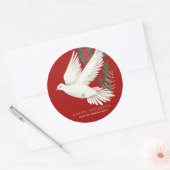 Sticker Rond Noël Botanique Rouge Dove (Enveloppe)