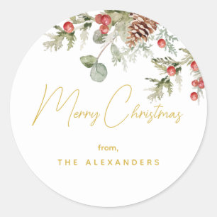 Sticker Rond Noël Boughs
