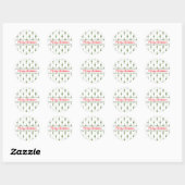 Sticker Rond Noël Cactus Désert Sud-Ouest Rouge Vert (Feuille)