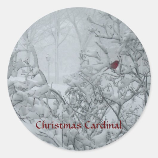 Sticker Rond Noël cardinal (Devant)