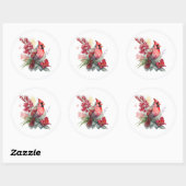 Sticker Rond Noël cardinal aquarelle (Feuille)