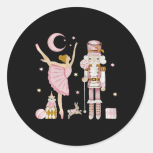 Sticker Rond Noël Casse-Noisette Byllet De Mignons Cadeaux De N