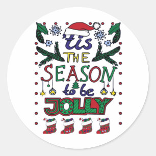 Sticker Rond Noël C'Est La Saison